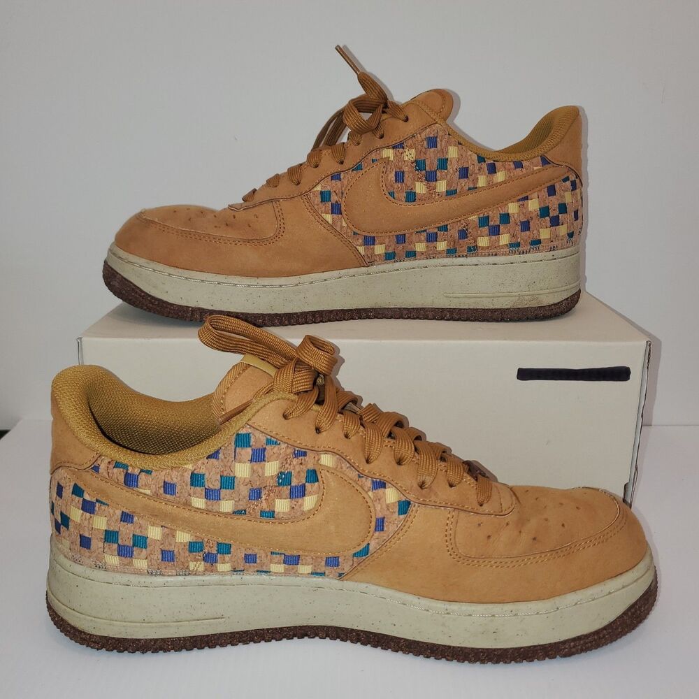 Nike Air Force 1 N7  Woven Tan Multicolor Suede Low Top  Mens 12 - Picture 2 of 8